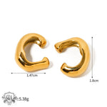 18K gold exquisite simple geometric design earrings - QH Clothing