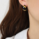 18K gold exquisite and noble geometric design versatile earrings - QH Clothing