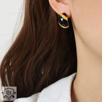 18K gold exquisite and noble geometric design versatile earrings - QH Clothing