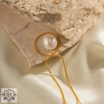 18K Gold Geometric Freshwater Pearl Necklace - QH Clothing