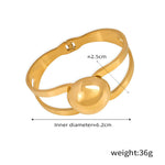 18K gold simple and elegant geometric hollow design light luxury style bracelet - QH Clothing