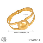 18K gold simple and elegant geometric hollow design light luxury style bracelet - QH Clothing