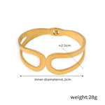 18K gold simple and elegant geometric hollow design light luxury style bracelet - QH Clothing