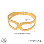 18K gold simple and elegant geometric hollow design light luxury style bracelet - QH Clothing