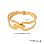 18K gold simple and elegant geometric hollow design light luxury style bracelet - QH Clothing