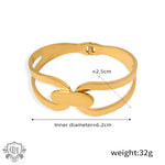 18K gold simple and elegant geometric hollow design light luxury style bracelet - QH Clothing