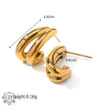 18K Gold Geometric Line C-Shaped Earrings - QH Clothing