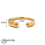 18K Gold Geometric Open Ring - The Elegance of Irregularity - QH Clothing