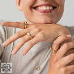 18K Gold Geometric Open Ring - The Elegance of Irregularity - QH Clothing