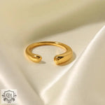 18K Gold Geometric Open Ring - The Elegance of Irregularity - QH Clothing