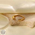 18K Gold Geometric Open Ring - The Elegance of Irregularity - QH Clothing