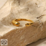 18K Gold Geometric Open Ring - The Elegance of Irregularity - QH Clothing