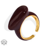 18K gold trendy geometric design open ring - QH Clothing