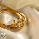 18K Gold Geometric Pearl Ring - QH Clothing