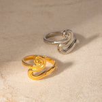 18K gold simple and elegant geometric design ring - QH Clothing