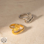 18K gold simple and elegant geometric design ring - QH Clothing