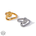 18K gold simple and elegant geometric design ring - QH Clothing