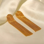 18K Gold Geometric Tassel Earrings - QH Clothing