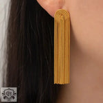 18K Gold Geometric Tassel Earrings - QH Clothing