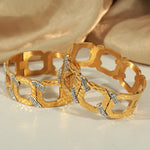 18K gold simple and elegant geometric C-shaped inlaid zircon design hip-hop style bracelet - QH Clothing