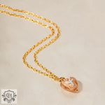 18K Gold Glass Heart Pendant Necklace - QH Clothing