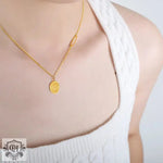 18K Gold "Good Luck" Medallion Pendant Necklace - QH Clothing