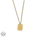 18K Gold "GOOD LUCK" Square Card Necklace - QH Clothing