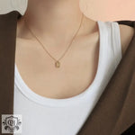 18K Gold "GOOD LUCK" Square Card Necklace - QH Clothing