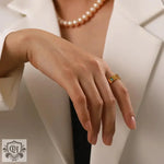 18K Gold Green Baguette Zircon Ring - QH Clothing