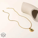 18K Gold Green Zircon Pendant Necklace - QH Clothing