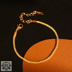 Gold-toned textured bracelet featured in 18k Gold Gypsophila Anklet product