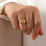 18K Gold Halo Zirconia Ring - QH Clothing