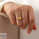 18K Gold Halo Zirconia Ring - QH Clothing