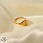 18K Gold Halo Zirconia Ring - QH Clothing