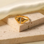 18K Gold Halo Zirconia Ring - QH Clothing