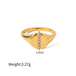 18K Gold Halo Zirconia Ring - QH Clothing