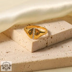 18K Gold Halo Zirconia Ring - QH Clothing