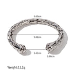 18K gold fashion trend hammer pattern design simple style bracelet - QH Clothing