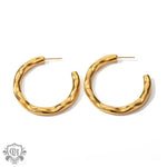 18K Gold Hammered Statement Earrings - QH Clothing