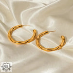 18K Gold Hammered Statement Earrings - QH Clothing