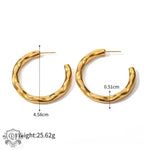 18K Gold Hammered Statement Earrings - QH Clothing