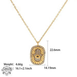 18K Gold Hamsa Hand Pendant Necklace - QH Clothing