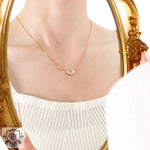 18K Gold Heart and "e" Pendant Necklace - QH Clothing