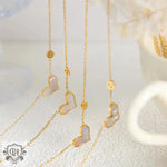 18K Gold Heart and "e" Pendant Necklace - QH Clothing