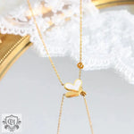 18K Gold Heart and "e" Pendant Necklace - QH Clothing