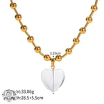 18K Gold Heart Beaded Necklace & Bracelet - QH Clothing