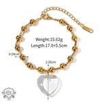 18K Gold Heart Beaded Necklace & Bracelet - QH Clothing