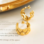 18K Gold Fashion Simple C-shaped Heart Design Light Luxury Style Earrings - QH Clothing