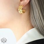 18K Gold Fashion Simple C-shaped Heart Design Light Luxury Style Earrings - QH Clothing