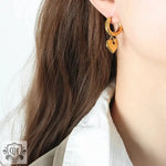 18K Gold Heart Design Hoop Earrings - QH Clothing